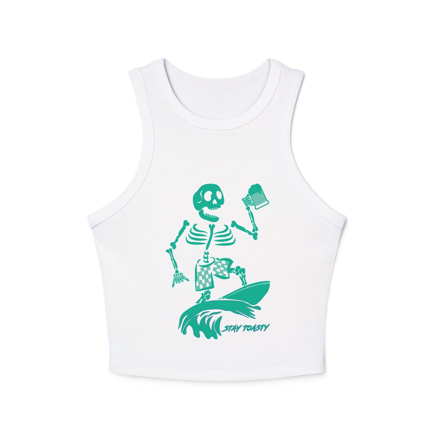 Party Wave Micro Rib Racer Tank Top | 2 color options