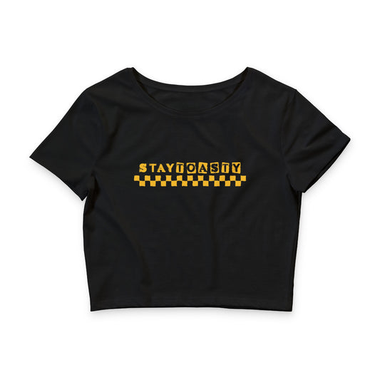Wave Check Crop Tee | 2 Color Options